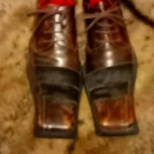 Mens square toe with fur slip on shoes